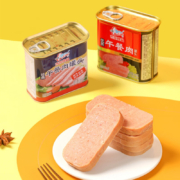 需首购、Plus会员:古龙 优质午餐肉罐头混合装340g*2罐