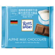 Ritter SPORT 巧克力 阿尔卑斯牛奶味 100g