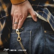 MADEN 马登 工装 复古丹宁赤耳原牛重磅直筒牛仔裤原浆养牛休闲长裤子男 牛仔深蓝 28