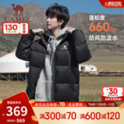 CAMEL 骆驼 连帽防钻绒面包羽绒服 N031
