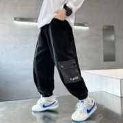 TONLION kids 唐狮童装 中大童秋冬加绒长裤儿童装男童冬装裤子冬季时尚运动男孩