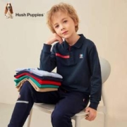 Hush Puppies 暇步士 男童简约长袖Polo衫（105~170码）4色