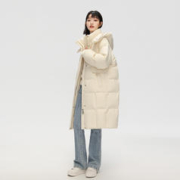 雪中飞 冬女式长款简约纯色韩版廓形加厚上衣羽绒服