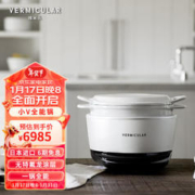 VERMICULAR日本唯米乐多功能电饭煲米其林大厨推荐 原装进口IH电饭锅无涂层铸铁内锅柴火饭家用全能料理小V锅 海盐白