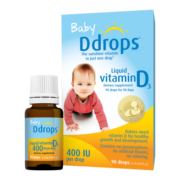 Ddrops滴卓思维生素D3滴剂vd3婴幼儿童ad滴剂新生儿DD小滴瓶复合维生素AD drops 婴儿D3滴剂 400IU【0-1岁】