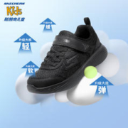 SKECHERS 斯凯奇 童鞋男女童跑步鞋秋冬加绒轻便透气网鞋耐磨防滑儿童运动鞋 黑色-BBK 34码
