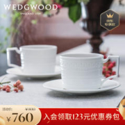 WEDGWOOD 威基伍德 意大利浮雕 咖啡杯 骨瓷 杯碟套组 白色 两杯两碟