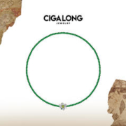 Ciga Long CIGALONG茉莉花绿翡翠橄榄⽯项链星汉文明龙梓嘉新款珠宝预售