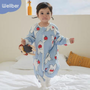 Wellber 威尔贝鲁 婴儿可脱半袖棉毛布分腿睡袋