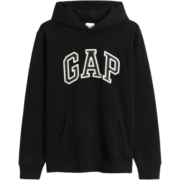 Gap男女装秋冬新款美式LOGO碳素软磨抓绒保暖卫衣791339情侣上衣 黑色 170/84A(XXS)