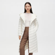 BOSIDENG 波司登 长款鹅绒连帽环扣收腰羽绒服