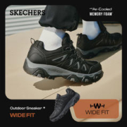 SKECHERS 斯凯奇 男士户外徒步鞋秋冬季保暖城市旅游运动鞋防滑耐磨软底防水登山鞋 BKCC黑色/炭灰色