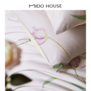 MIDO HOUSE铭都60S新疆长绒棉花卉秋冬磨毛床品套件床上四件套四季通用 郁金香 1.5米床单款四件套