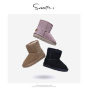 Snoffy 斯纳菲 女童雪地靴冬季新款儿童棉鞋靴子加绒加厚短宝宝棉靴