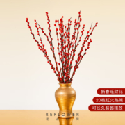 花点时间（Reflower）红色银柳年宵花卉摆件礼盒 20枝60cm银柳