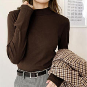 JEANSWEST 真维斯 KP真维斯女装冬季潮流简约半高领保暖德绒休闲内搭长袖打底衫女款