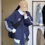 BTTKDL 美式立领冬季条纹棉服