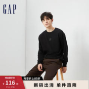 Gap 盖璞 男女装秋季2023新款LOGO纯棉宽松长袖T恤810625运动休闲上衣 黑色 175/88A(XS)