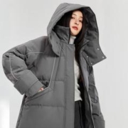 雪中飞 女式连帽长款羽绒服冬季保暖防风御寒加厚外套