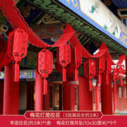 渡鹊桥 2024龙年新年拉花装饰福字拉花装饰挂饰过年门店场景布置元 单面拉花+梅花吊坠9个