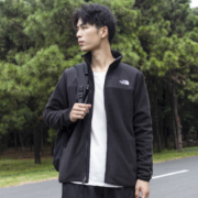 北面抓绒衣男外套TheNorthFace秋冬户外轻便保暖撞色徒步登山抓绒夹克 JK3/黑色/建议拍大一码 L