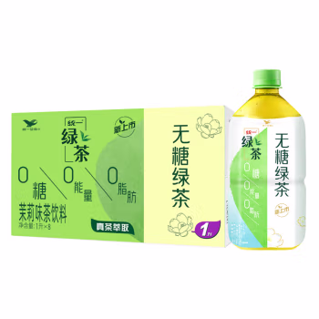 概率券、plus会员：统一无糖茉莉绿茶 1L*8瓶