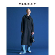 MOUSSY 摩西 2023冬季新品OVERSIZE帽子可拆卸毛呢大衣010FAH30-5600