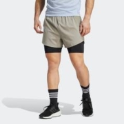 adidas 阿迪达斯 官方outlets阿迪达斯男装速干二合一跑步运动短裤IB8933