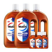 Walch 威露士 包邮 威露士高效消毒液消毒水1Lx3瓶+便携60ml*3支家居玩具杀菌