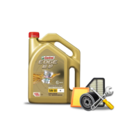 嘉实多（Castrol）【包安装】汽车大保养套餐 全合成机油 机滤 空气滤 空调滤含工时 极护致悦版 全合成 5W-30 SP 4L