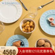 WEDGWOOD 威基伍德欢愉假日蓝白八人食24件餐具套组陶瓷餐具餐碗餐盘多人