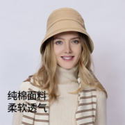 VVC帽子女渔夫帽春夏帽子遮阳帽防晒帽盆帽大头围太阳帽百搭水桶帽 榛果棕（春秋款）