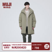 MUJI 無印良品 无印良品（MUJI）男式 不易沾水 立领羽绒大衣轻薄羽绒服外套冬季款 保暖 AD0ULA3A 淡黄色 XL（180/104A）