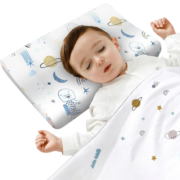好孩子儿童乳胶枕幼儿园枕头新生宝宝安抚枕婴儿定型枕0-1-3-6-12岁四季 0-3岁幼儿款 星际粉色含枕套