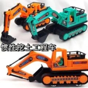 麦仙蝶 儿童玩具车工程车 惯性挖掘车[橙色+蓝色] 二个装