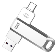 plus会员、概率劵：大迈 PD168 USB3.1 U盘 银色 64GB USB-A/Type-C