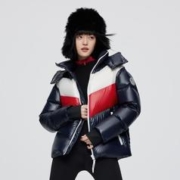 BOSIDENG 波司登 拼色连帽时尚保暖羽绒服女