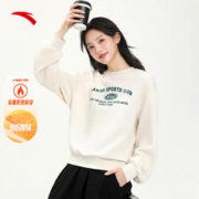ANTA 安踏 美式复古加绒套头卫衣女冬季密暖绒保暖上衣
