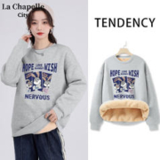La Chapelle City 拉夏贝尔 秋冬加绒加厚 无帽冬季羊羔绒上衣