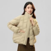 冰洁BENGEN 短款羽绒服女2023秋冬新款时尚立领纯色保暖羽绒多巴胺外套