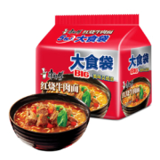 Plus会员:康师傅方便面 大食袋 红烧牛肉面120g*5袋 泡面袋装速食