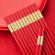 唐宗筷 红筷子新年春节家用高档新款耐高温过年筷子年夜饭结婚乔迁
