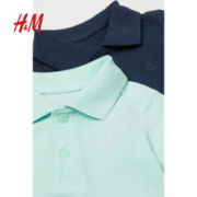 H&M HM童装男婴儿童Polo衫3件装夏季棉质刺绣半开襟短袖上衣0744572