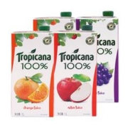 PLUS会员：Tropicana 纯果乐 百事可乐纯果乐Tropicana 100%果汁 1L*4（橙2+苹果1+葡萄1）年货礼盒