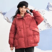 La·go·go 拉谷谷 冬季鸭绒保暖女式羽绒服防寒宽松休闲街头风外套棉衣
