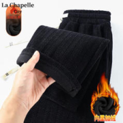 La Chapelle City 拉夏贝尔 女士麦穗条加绒直筒裤
