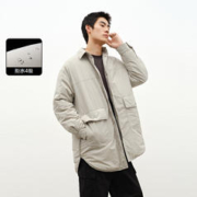 太平鸟 中长款衬衫式户外轻薄保暖男式羽绒服