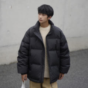 GOLFCROSS 冬季简约立领宽松纯色保暖防寒男式羽绒服外套