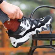 斯凯奇（SKECHERS） Skechers斯凯奇熊猫鞋88888112新款记忆棉D'Lites 2女鞋 88888112/BLK 36