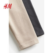 H&M HM童装婴儿幼童宝宝裤子2条装2023冬季新款保暖舒适打底裤1104623
